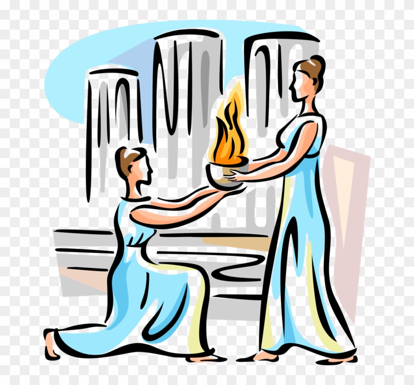 Vector Illustration Of Olympic Flame Commemorates Theft - Olympisches Feuer Clipart #705706