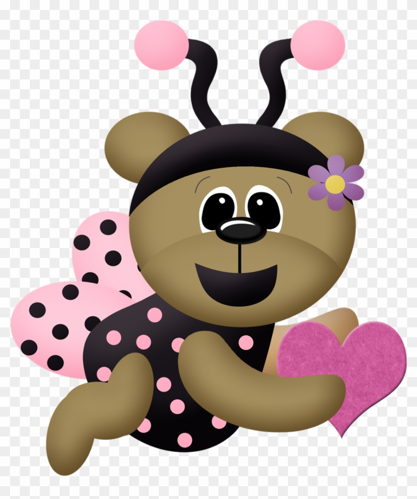 Ladybug Dress Bears Clip Art - Valentine's Day #705707