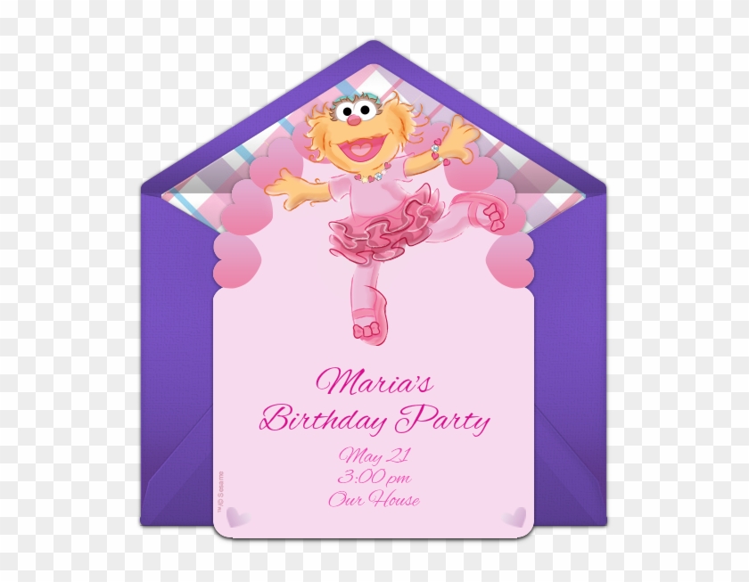 Free Sesame Street Party Invitation With A Zoe Ballet - Zoe Sesame Street Invitation #705798