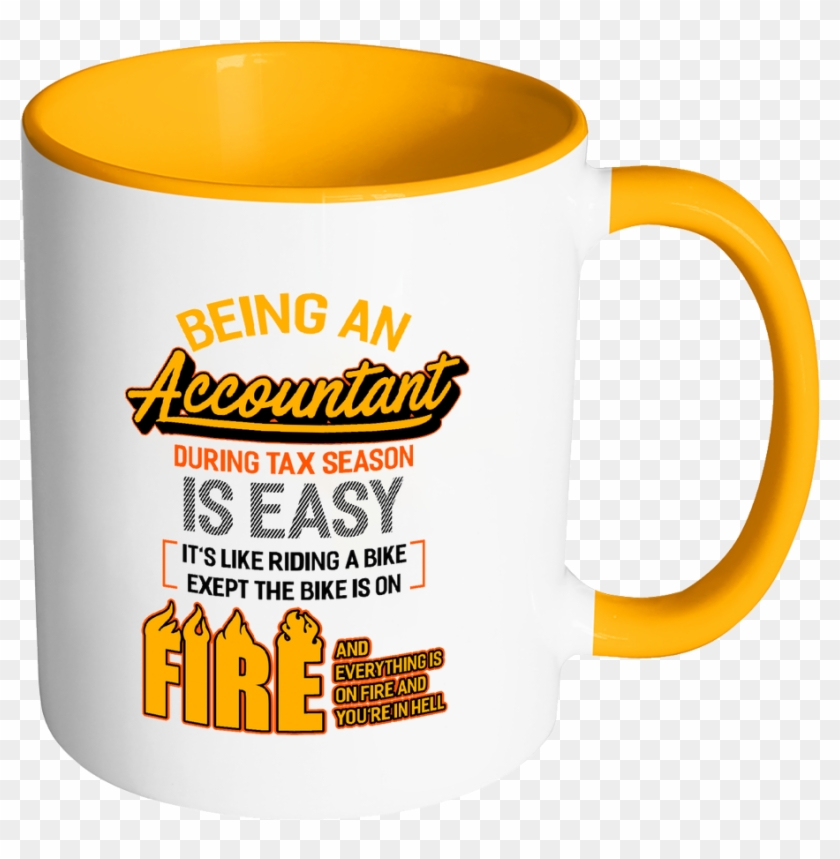 Being An Accountant During Tax Season Is Easy Bike - Two Tone Mug Png #706202