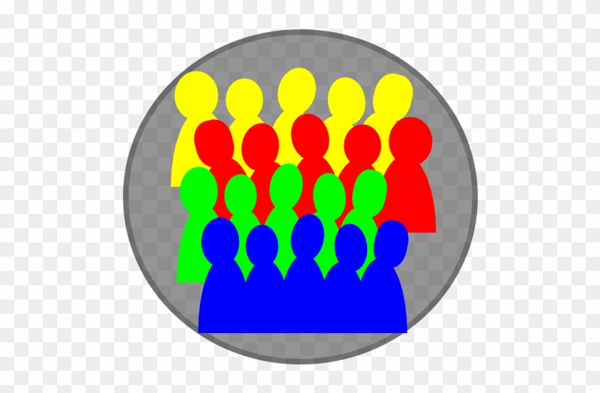 Smaller Crowd 3color Clip Art - Clip Art #706445