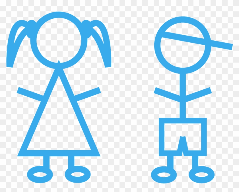 Stick Figure Children By Clkerfreevectorimages On Pixabay - Boy And A Girl Stick Figure #707153