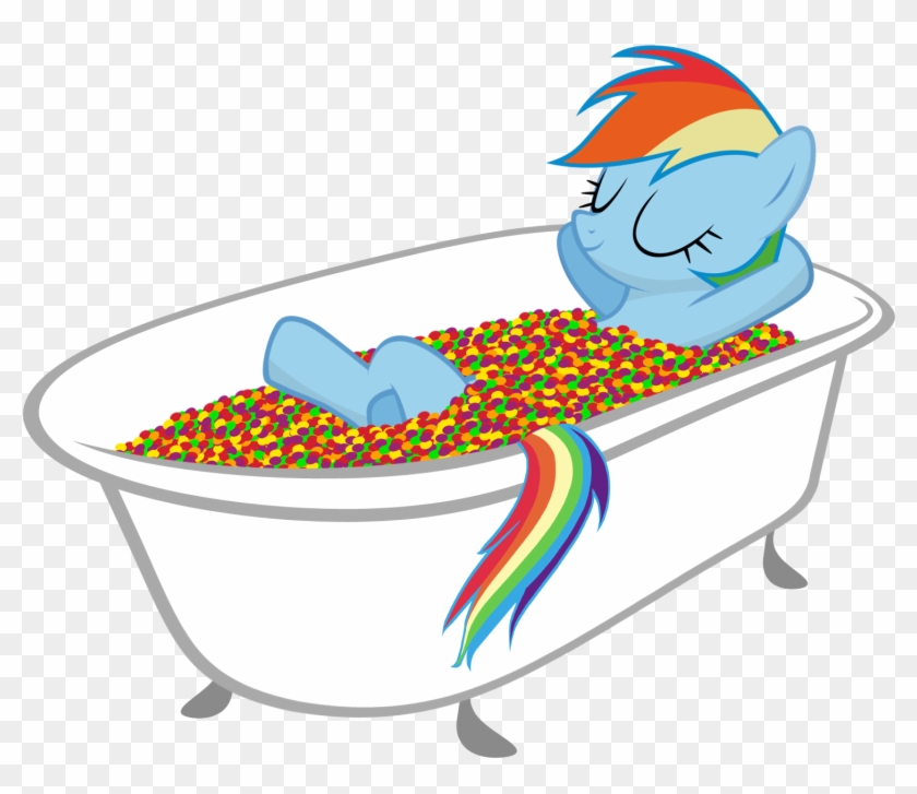 Flare-chaser, Bath, Bathtub, Claw Foot Bathtub, Rainbow - Rainbow Dash #707175