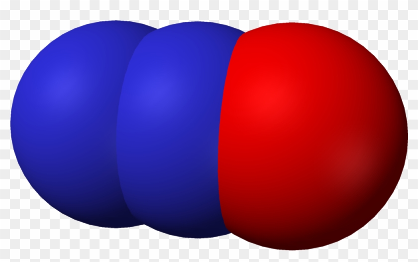 Space-filling Model Of Nitrous Oxide, N 2 O - Nitrous Oxide Png #707354