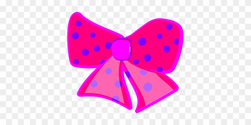 Ribbon Pink Bows Dotted Cute Bow Tie Beaut - Gravata Borboleta Rosa Desenho #707509