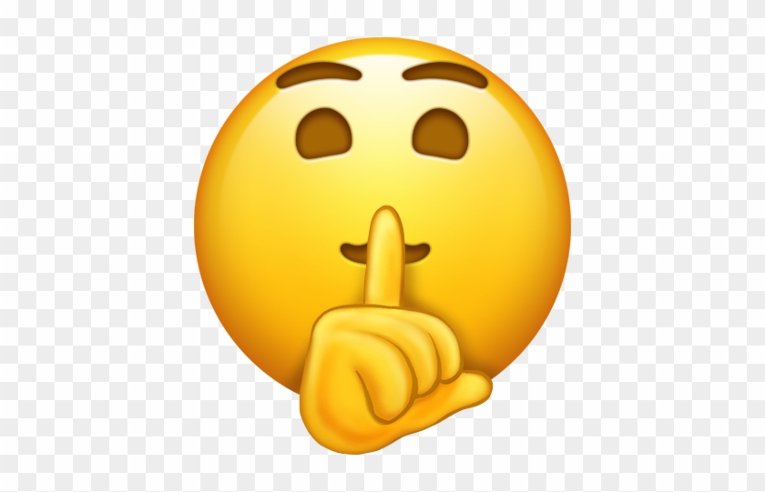 Swearing Face - Shh Emoji Png #707739