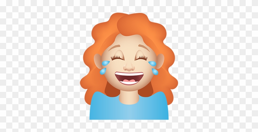 Gingermoji7 All408px 0014 Layer Comp 15 Curlyhairgirllaughing - Curly Hair Girl With Glasses Cartoon #707782