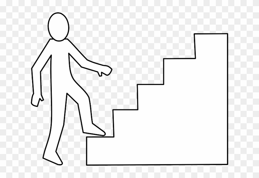 Stairs, Climb, Up, Man - Treppe Clipart #708433