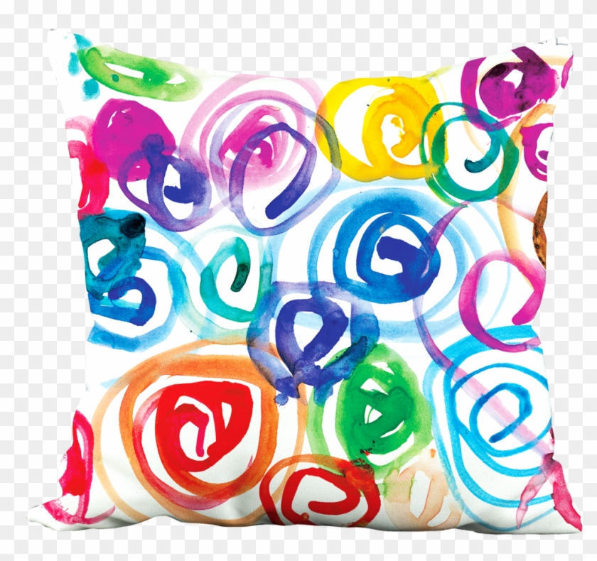 Watercolor Swirls Pillow - Cushion #708803
