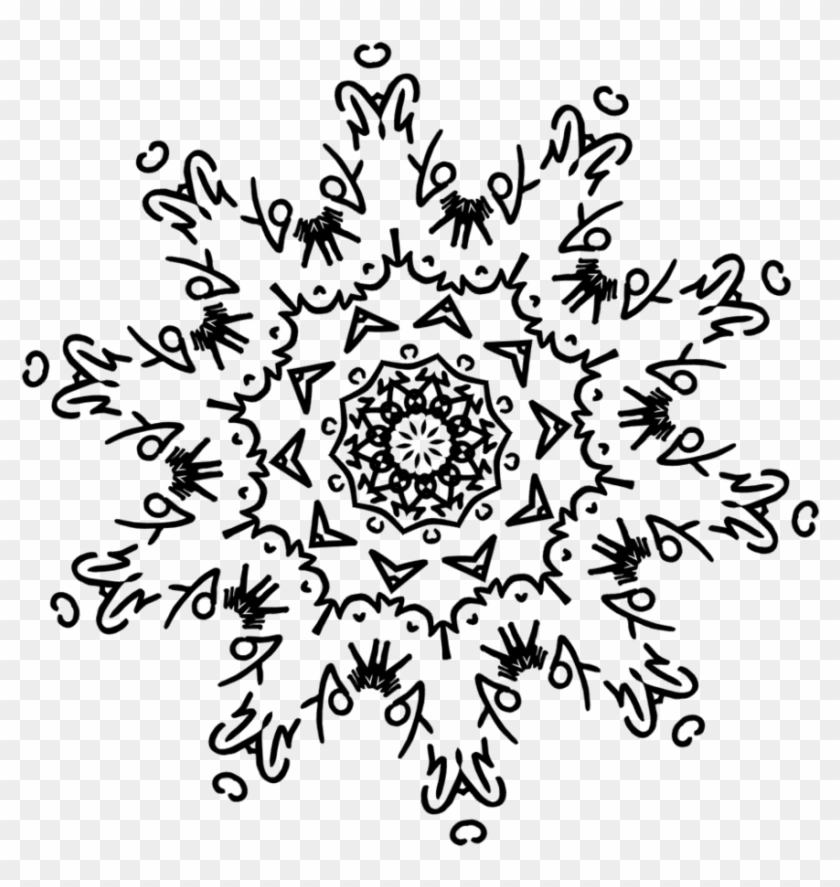 Snowflakes Tumblr Transparent - Black And White Floral Snowflake #708931