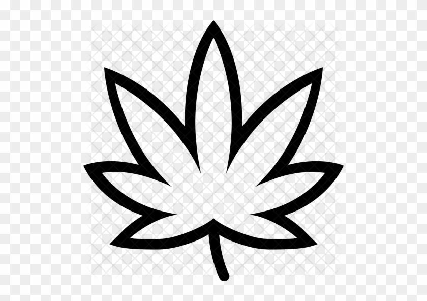 Cannabis Icon - Weed Leaf Outline Png #708940