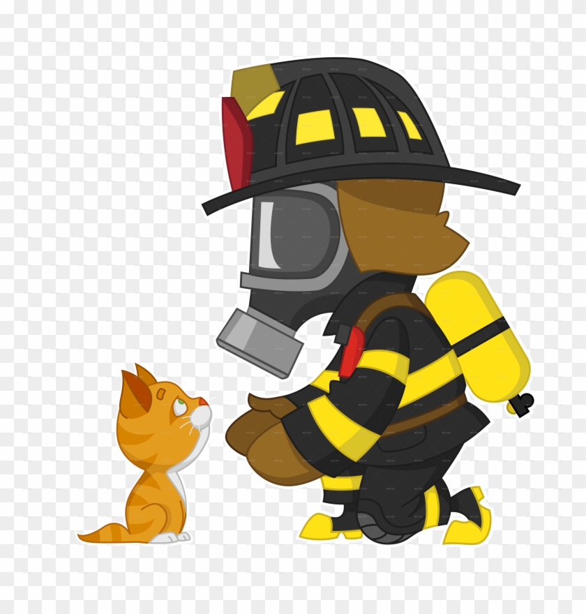 Firefighter And Kitten Firefighter And Kitten - Firefighter #708995