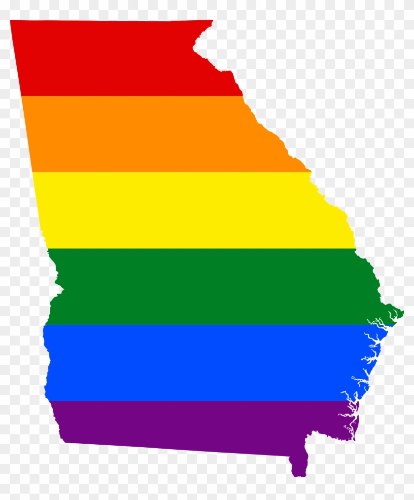 Lgbt Flag Map Of Georgia - History Of Georgia State Flags #709054