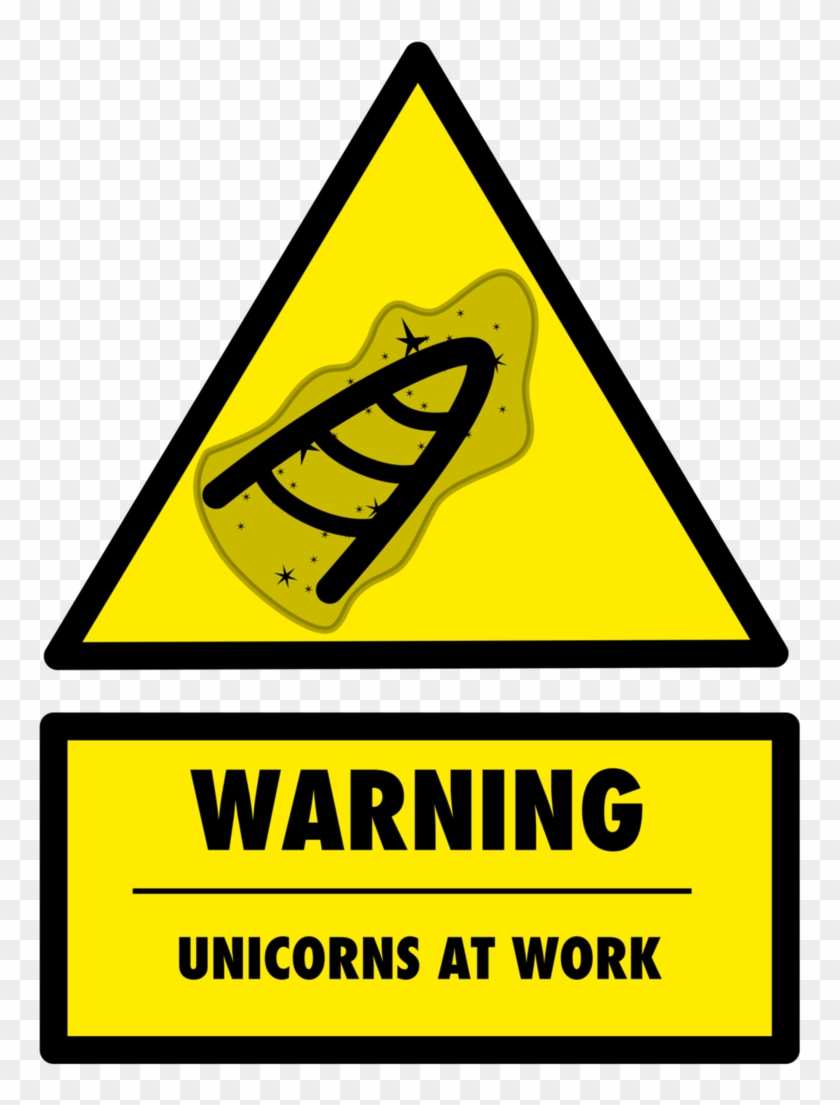 Unicorn Caution Sign By Burntcircuit - Sign Mind Your Head #709084