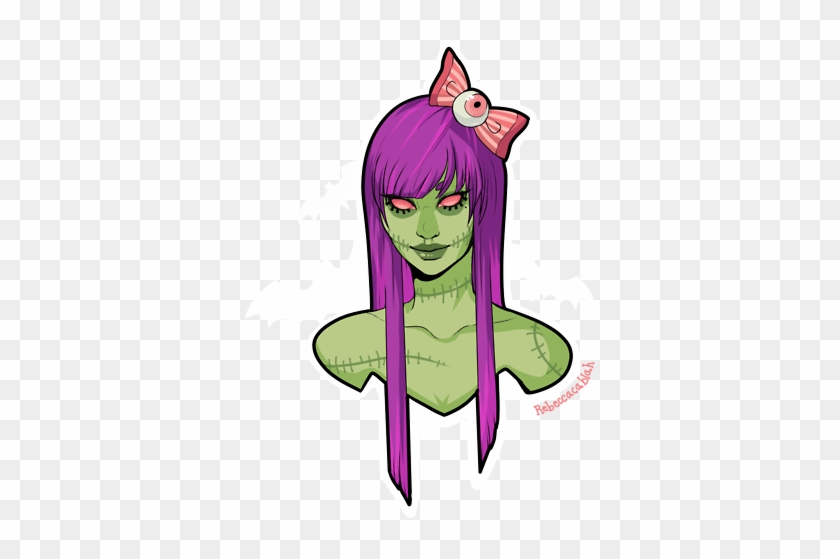 Cute Zombie - Creepy Zombie Girl Cartoon #709160