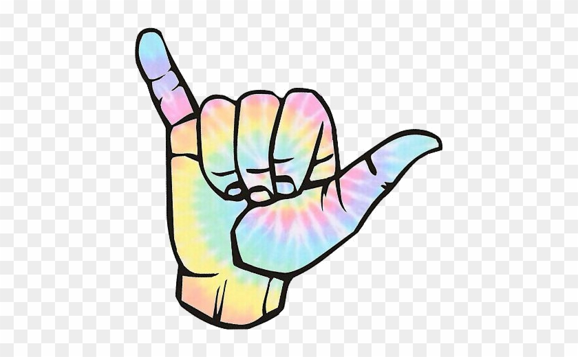 Poppunk Tumblr Cool Bands Sticker Random Tyedye Edgy - Shaka Hand #709415