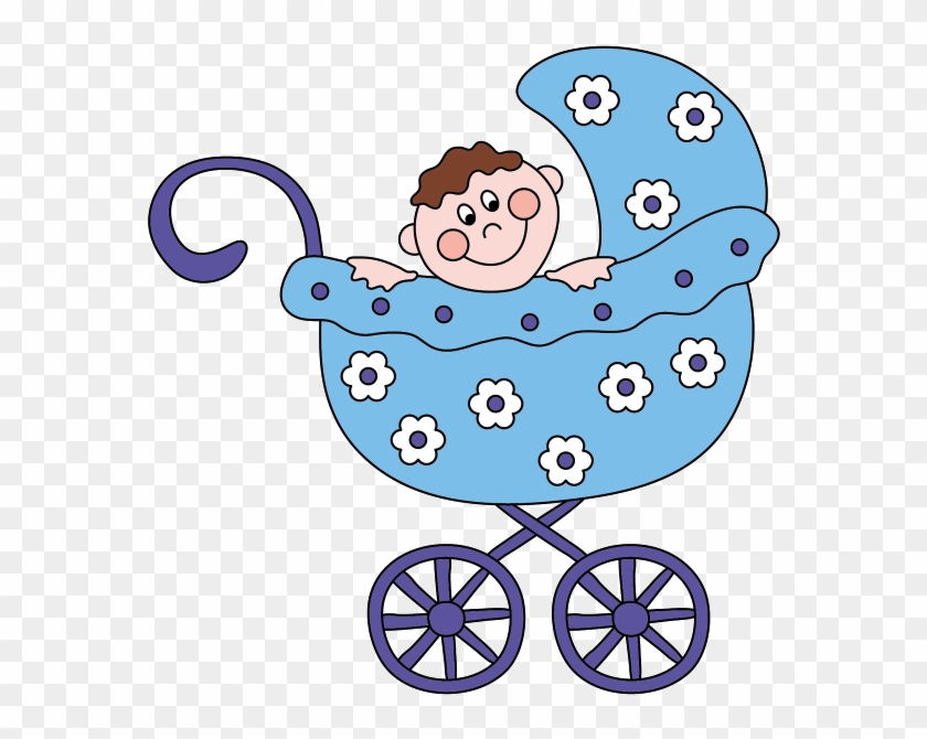 Baby Boy In Carriage Cute Images - Poussette Clipart #709428