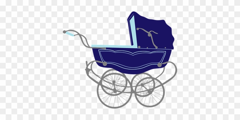 Baby Blue Carriage Infant Pram Stroller Tr - Baby Stroller Png #709442