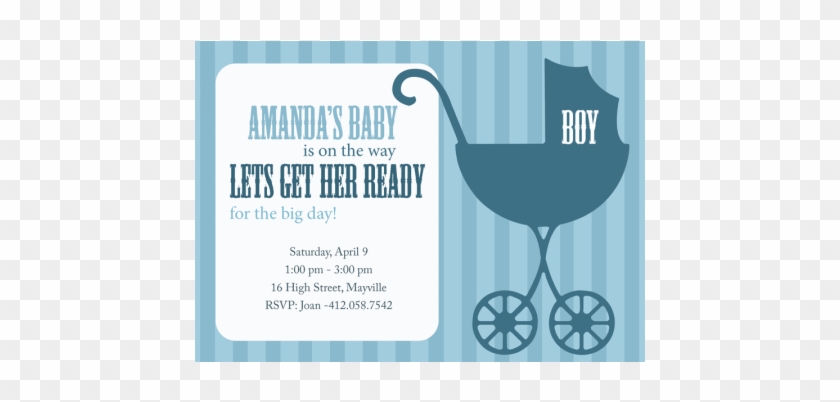 Pram Baby Shower Invitations Astonishing Stroller Baby - Retro Pram Boy Baby Shower Invitations #709447