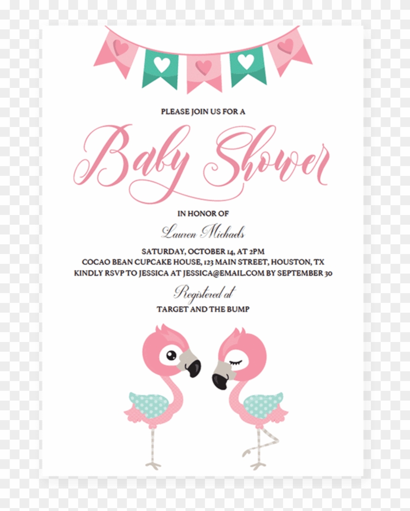 Pink Flamingo Baby Shower Invitation Pdf By Littlesizzle - Baby Shower #709452