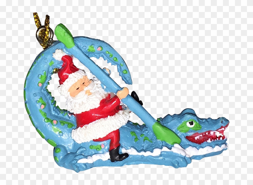 Santa Riding Gator Christmas Ornament #709467