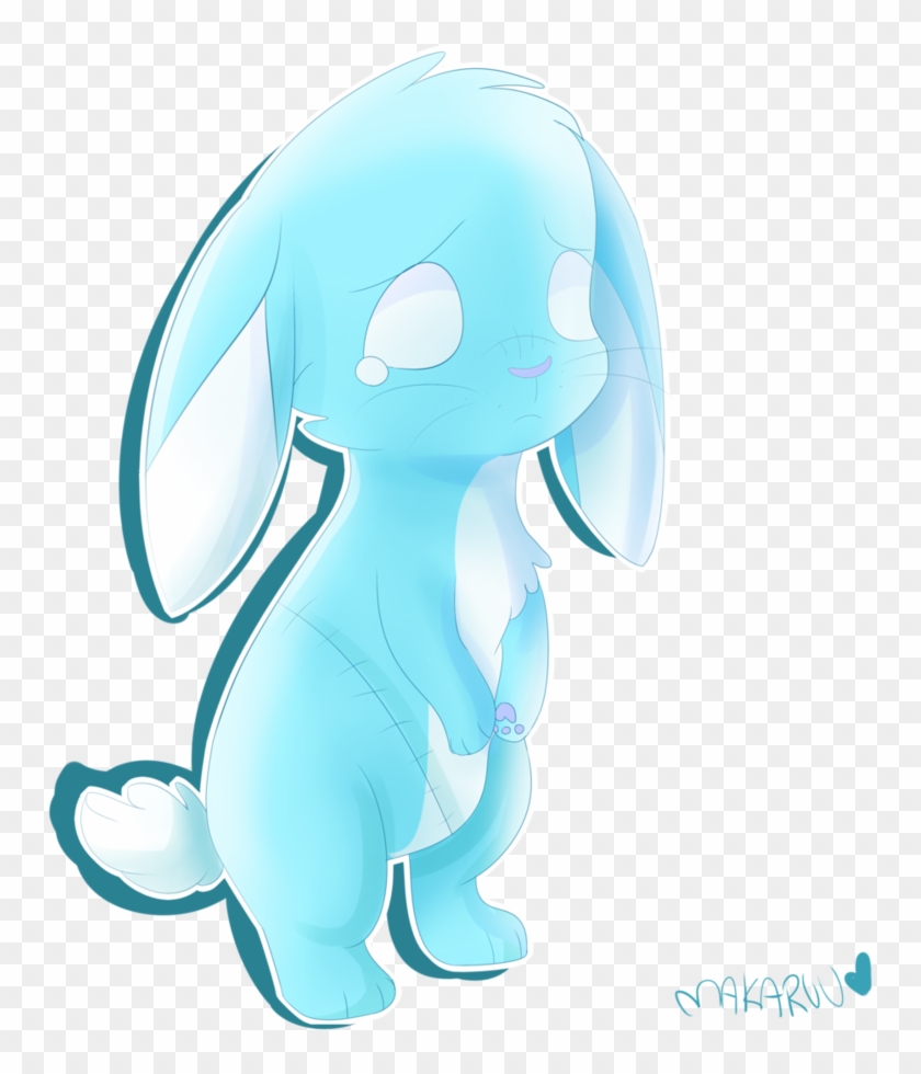 Sad Blue Rabbit By Makaruun - Cartoon #709728
