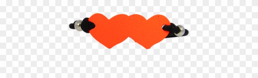 Elastic Heart Leather Id Bracelet Dhe19-neon Orange/black - Orange #709937