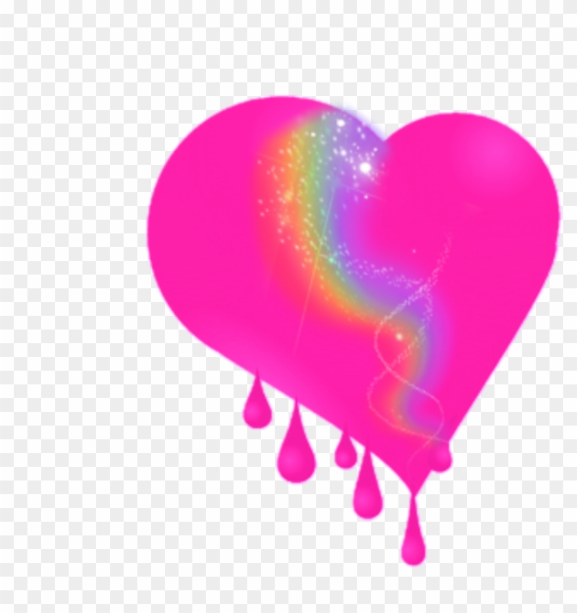Remix Bleedingheart Rainbow Pink Heart Glitter Sparkle - Rainbow #709979