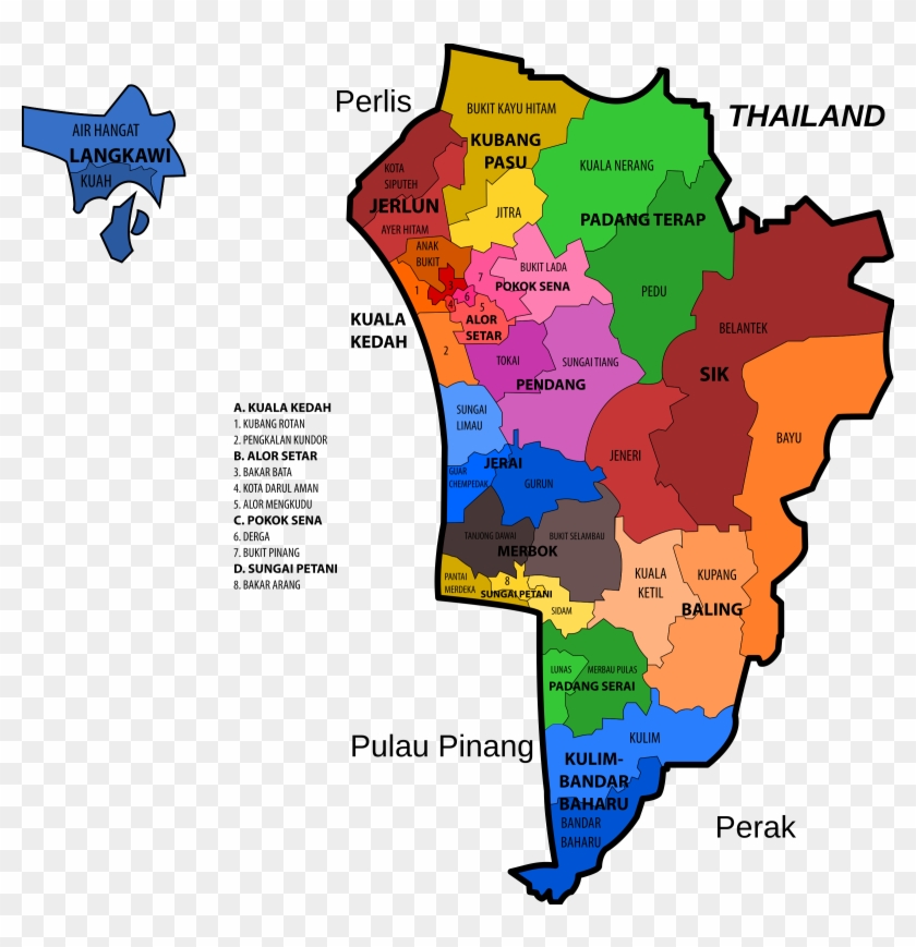 Kedah State Legislative Assembly Constituencies Clipart - Map Of Kedah #710225