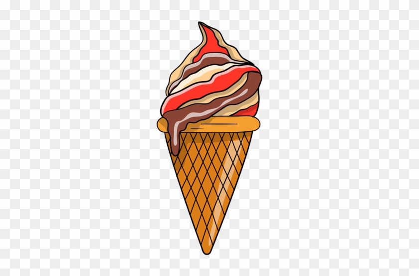 Cone Ice Cream Cartoon Transparent Png - Drawing #710328