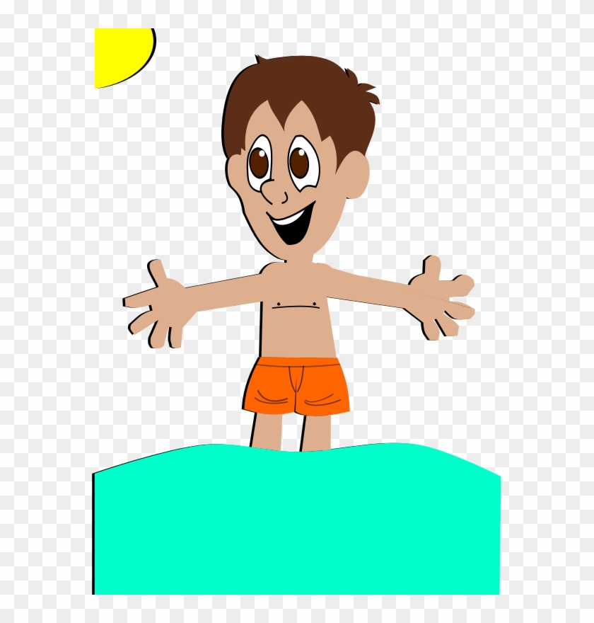 Enjoying The Sun Clip Art - Boy Clipart Beach #710548