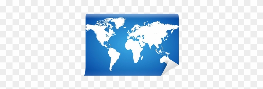 Blue World Map Vector Illustration Wall Mural • Pixers® - World Map #710567