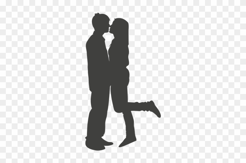 Png Kissing Couple Transparent Kissing Couple - Kiss By Lifting Leg Up #710578
