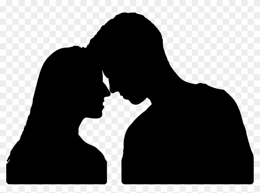 Couple Touching Foreheads Silhouette Icons Png - Love Silhouette #710579