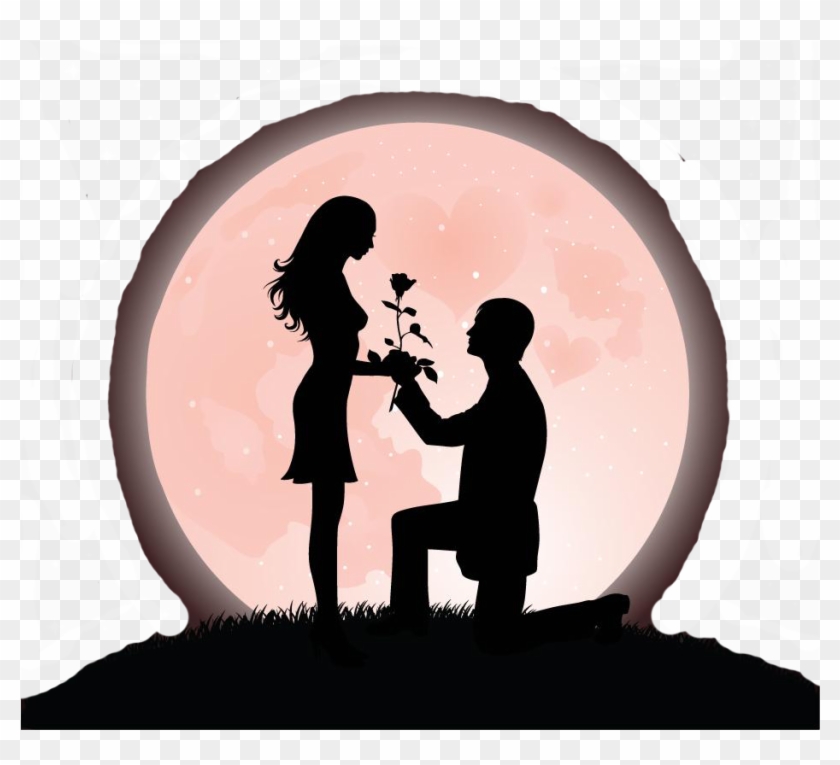 Cartoon Marriage Proposal Silhouette Romance - Captured By The Dragon #710712