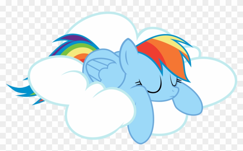 Asleep By Abydos91 - Rainbow Dash On Cloud #710765