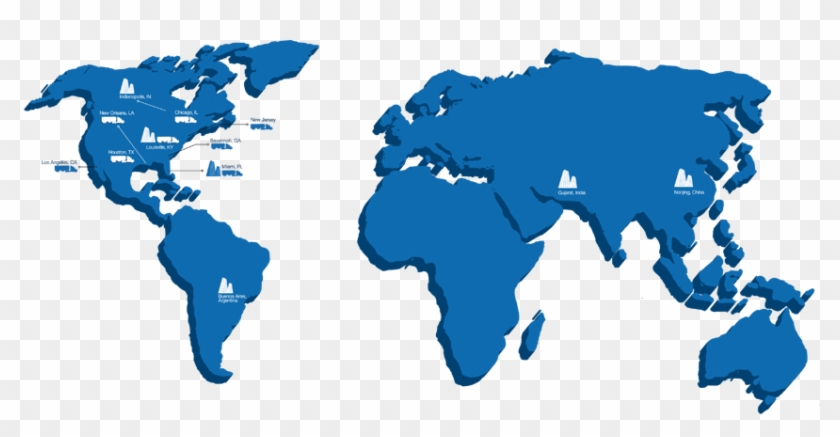 Miami Chemical Distribution Locations - World Map Outline Png #710781