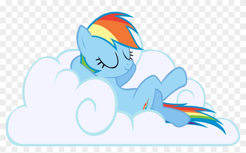 Cloud, Rainbow Dash, Safe, Simple Background, Sleeping, - Rainbow Dash On A Cloud #710812