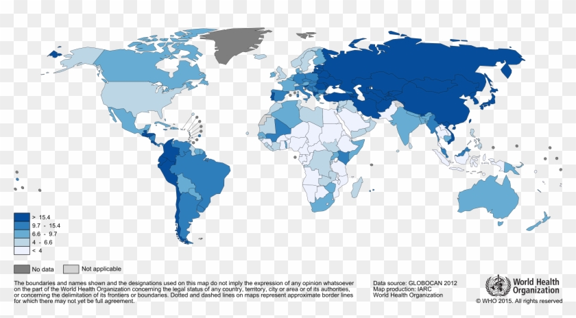 Estimated Age-standardised Rates Per 100,000 - Stomach Cancer In The World #710925