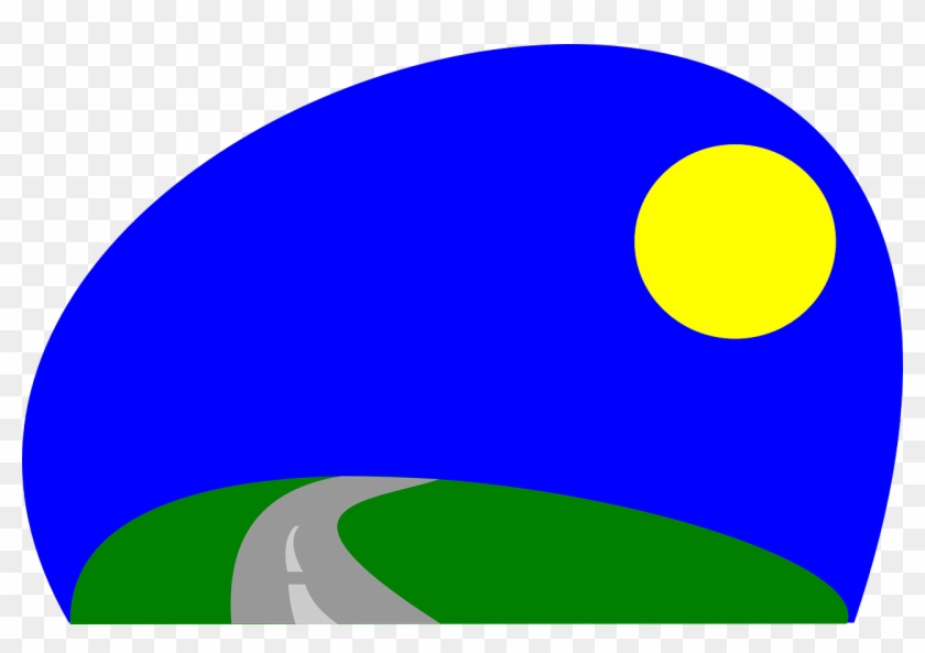 Landscape Road Horizon Moon Png Image - Paisagem Com Estrada Png #711631