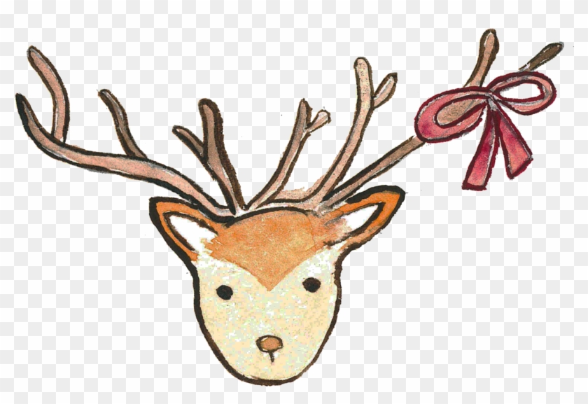 Reindeer Watercolor Painting Clip Art - Reindeer Watercolor Painting Clip Art #711842