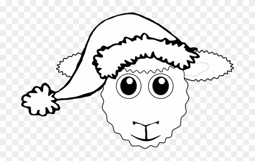 Sheep Head Clipart Black And White Bclipart Free Clipart - Penguin Santa Yard Sign #711744