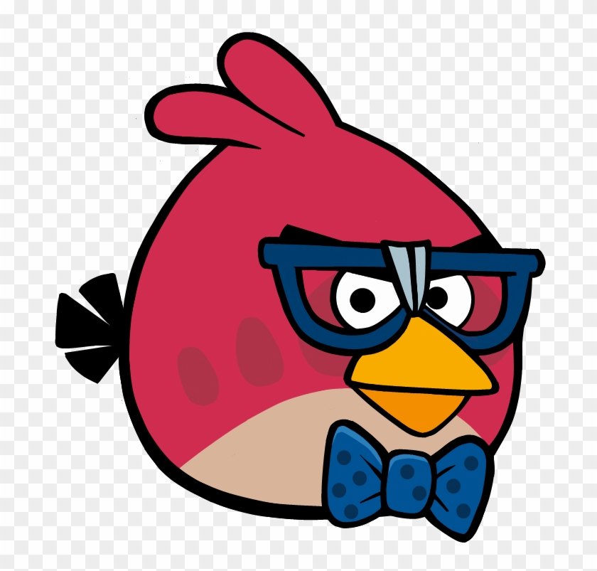 Red Bird Nerd By Antixi On Clipart Library - Angry Birds Nerd #711812