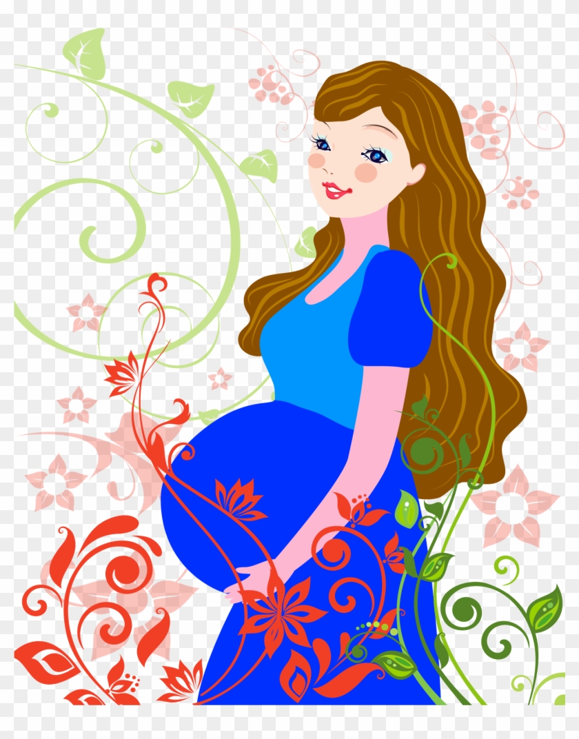 Pregnancy Mother Illustration - Mom Is Pregnant Cartoon - Free Transparent  PNG Clipart Images Download