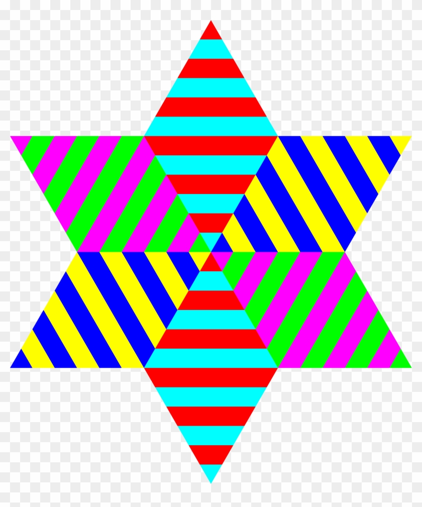 Hexagram Triangle Stripes By @10binary, Hexagramatical - Estrellas De Multicolores Arcoiris #711891