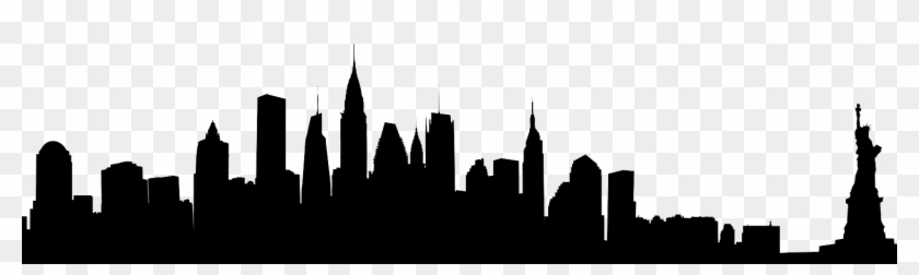 new york skyline black and white silhouette