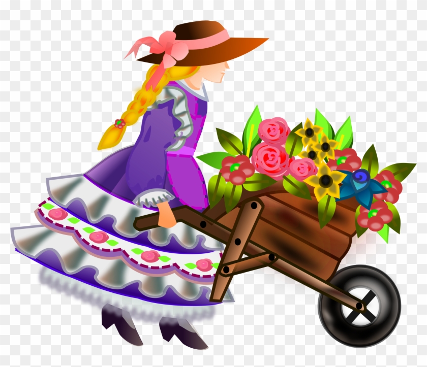 Wheelbarrow With Flowers By @gurica, A Girl Pushes - La Sombra De Las Muchachas En Flor [book] #712016