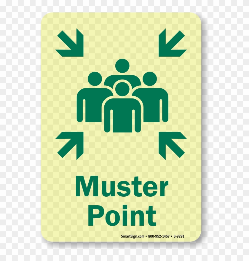 Muster Point Glow In The Dark Emergency Exit Sign - Area Of Refuge Icon #712211