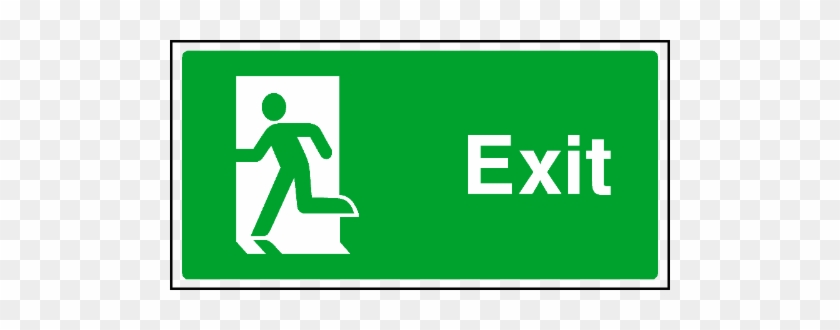 Exit Left Emerg - Running Man Exit Sign #712333