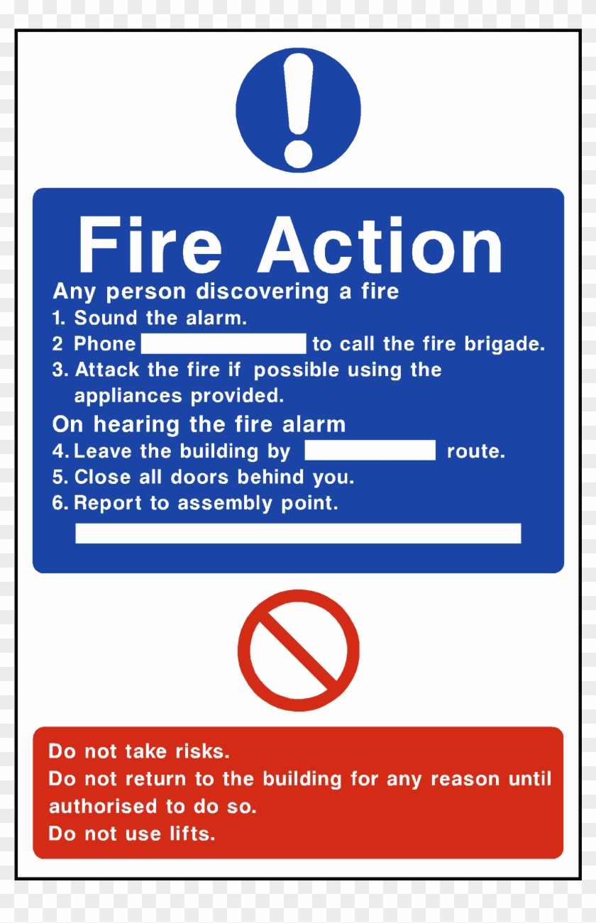 Fire Safety Signs Pvc Safety Signs - Event Of A Fire Sign #712350